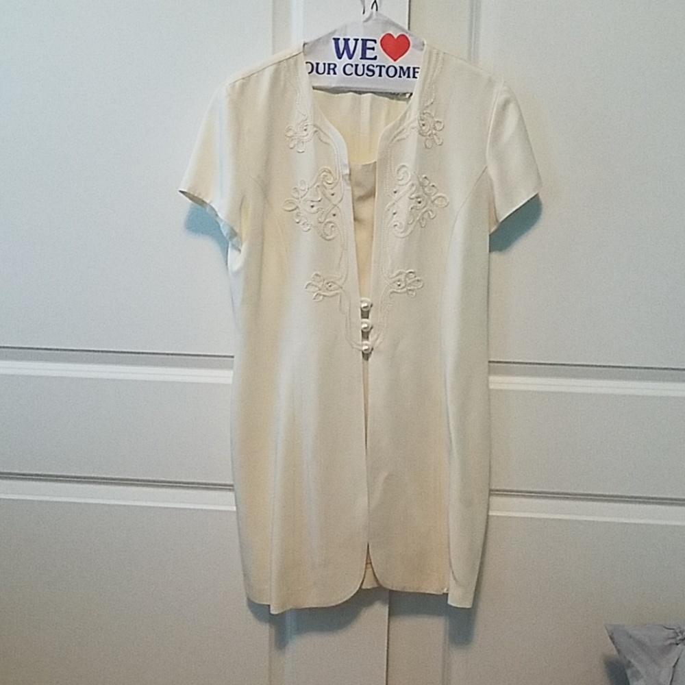 Cream Colored Cocktail Dress Vintage - Picture 1 of 5